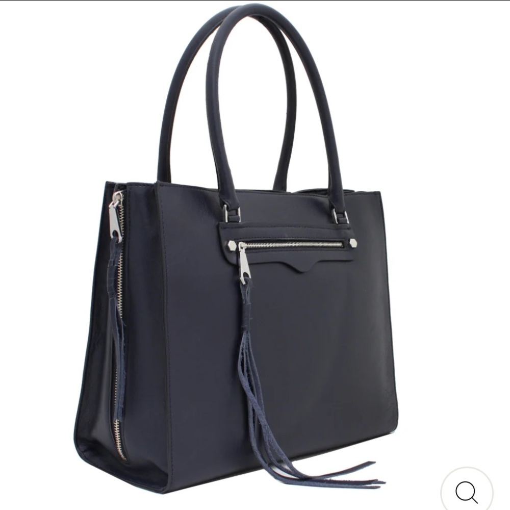 🌻Like New Rebecca Minkoff Side Zip  Regan Crossbody Mini Tote Bag  Navy Blue - Picture 3 of 7
